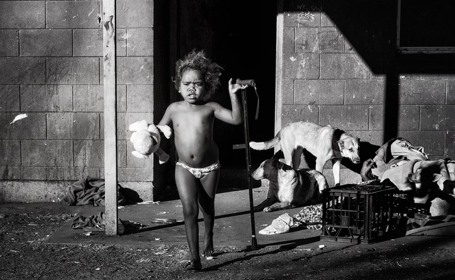 Tabra with duck, dogs and walking stick